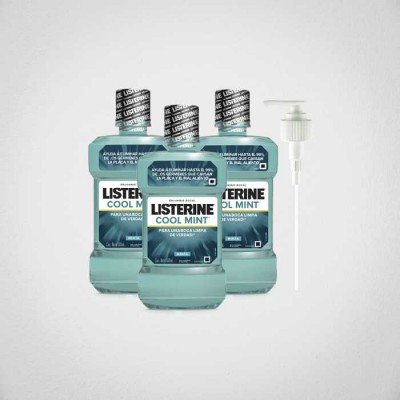 Oferta Listerine Coolmint 1.5 lt x 3 + valvula